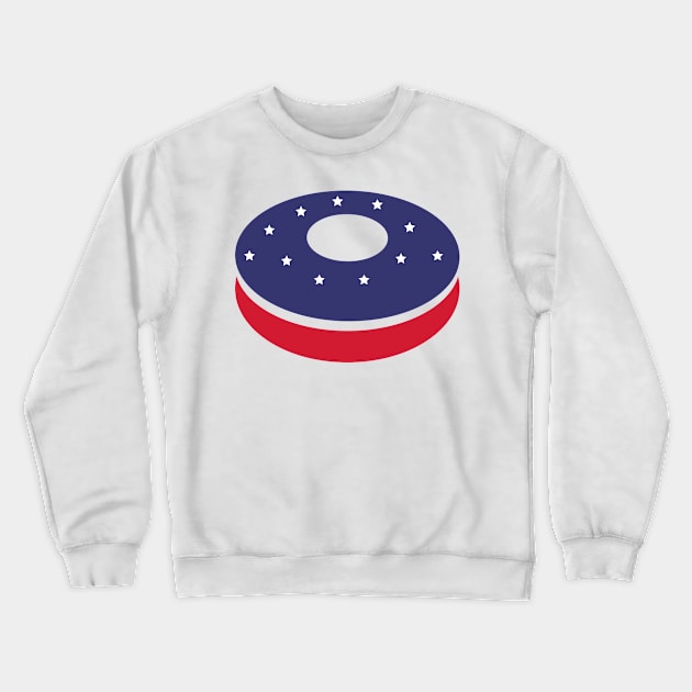 American Flag Stars Donut Crewneck Sweatshirt by InkyArt